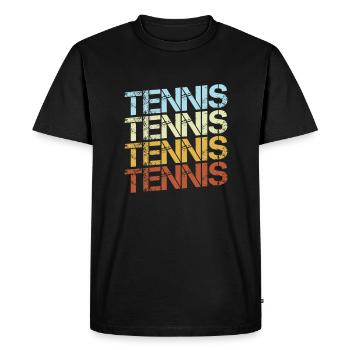 Tennis Rétro - T-shirt Premium bio Homme - noir - Devant - Nico (187cm)