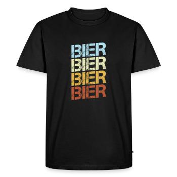 Beer Retro - Men's Premium Organic T-Shirt - black - Front - Nico (187cm)