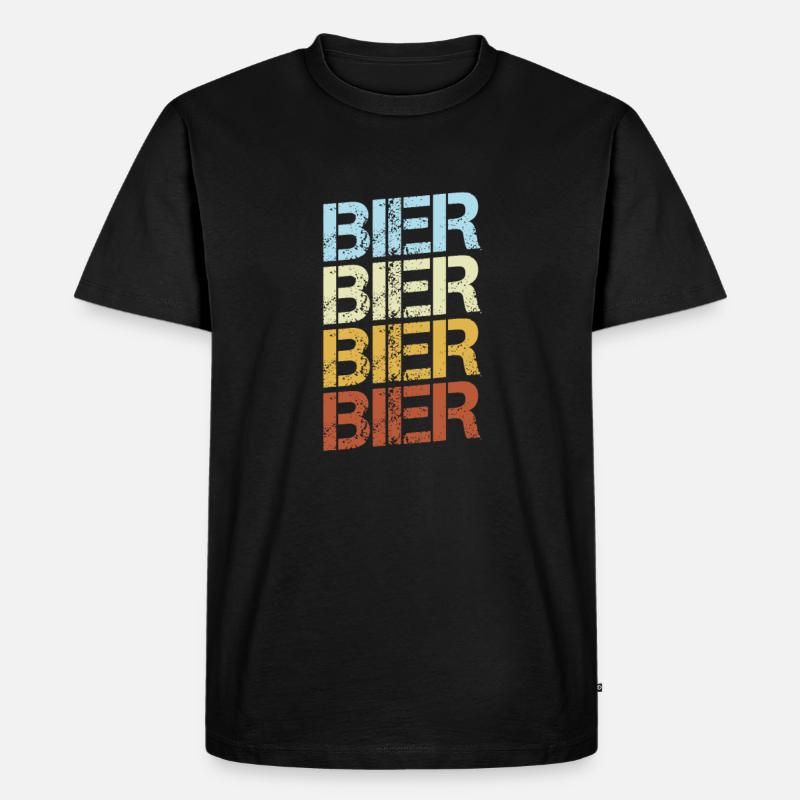 Bier Retro - Männer Premium Bio T-Shirt - Schwarz