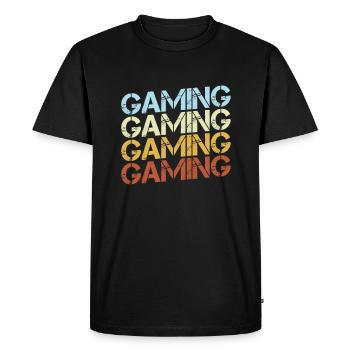 Gaming Retro - Men's Premium Organic T-Shirt - black - Front - Nico (187cm)