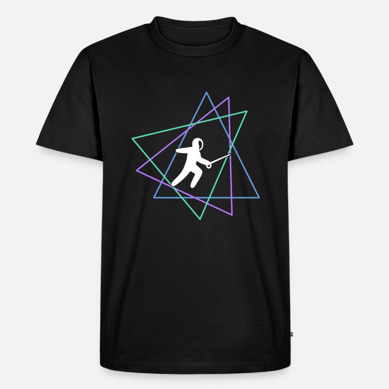 Fechten - Männer Premium Bio T-Shirt - Schwarz
