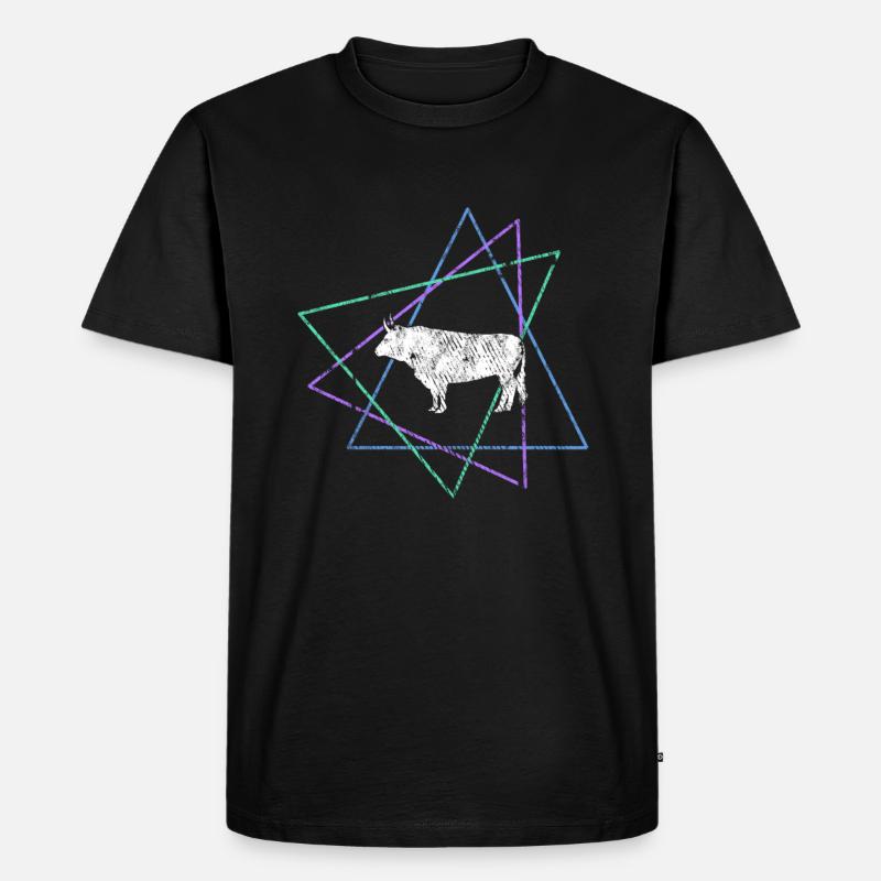 Kuh - Männer Premium Bio T-Shirt - Schwarz