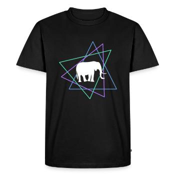 Éléphant - T-shirt Premium bio Homme - noir - Devant - Nico (187cm)