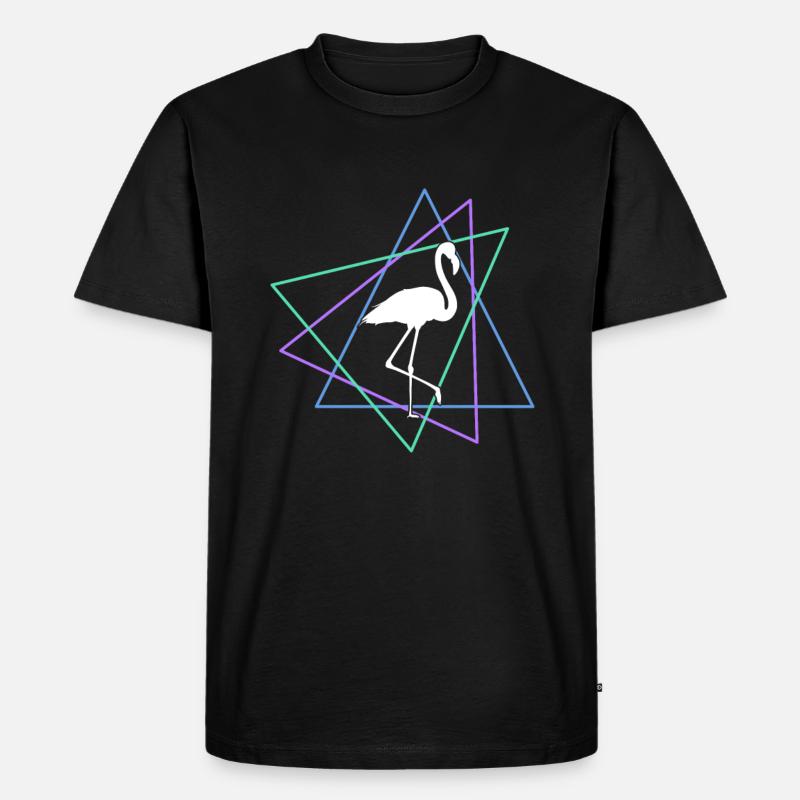 Flamingo - Männer Premium Bio T-Shirt - Schwarz