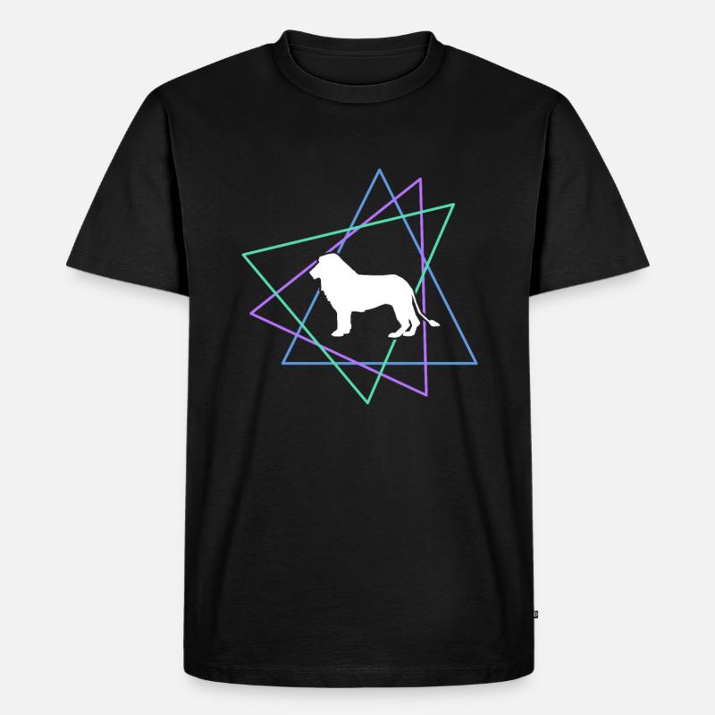Löwe - Männer Premium Bio T-Shirt - Schwarz