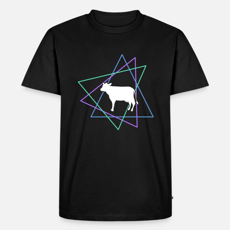 Kuh - Männer Premium Bio T-Shirt - Schwarz