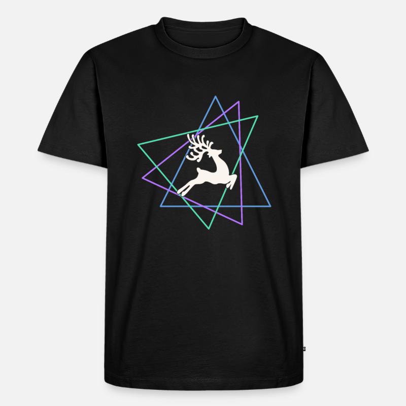 Elch - Männer Premium Bio T-Shirt - Schwarz