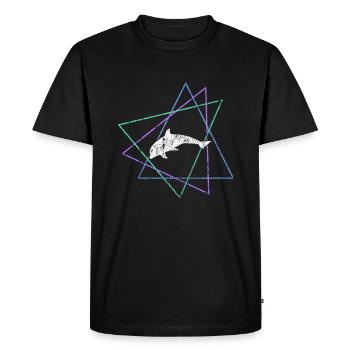 Dolphin - Men's Premium Organic T-Shirt - black - Front - Nico (187cm)