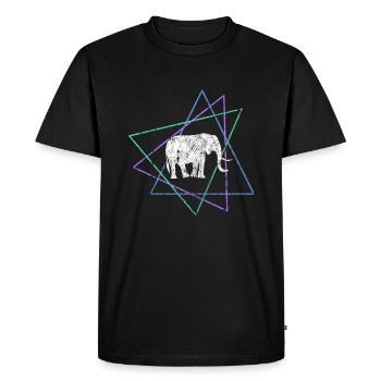 Éléphant - T-shirt Premium bio Homme - noir - Devant - Nico (187cm)