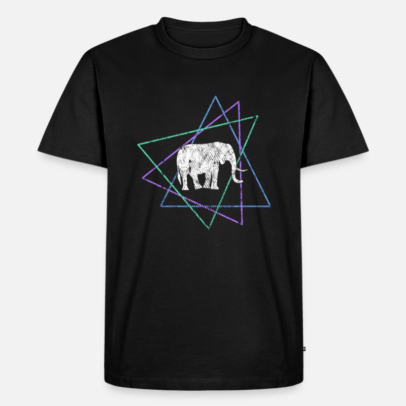 Elefant - Männer Premium Bio T-Shirt - Schwarz