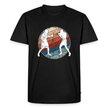Boxing Retro - Men's Premium Organic T-Shirt - black - Front - Nico (187cm)