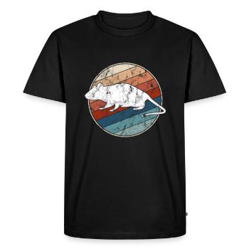 Souris Rétro - T-shirt Premium bio Homme - noir - Devant - Nico (187cm)