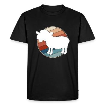 Mouton Rétro - T-shirt Premium bio Homme - noir - Devant - Nico (187cm)