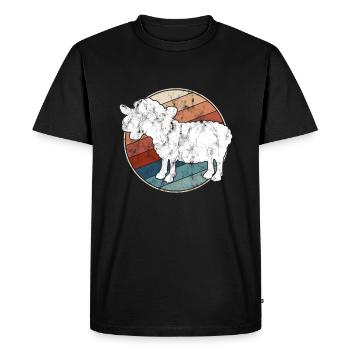 Mouton Rétro - T-shirt Premium bio Homme - noir - Devant - Nico (187cm)