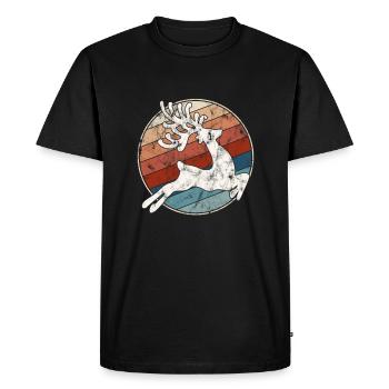 Moose Retro - T-shirt Premium bio Homme - noir - Devant - Nico (187cm)