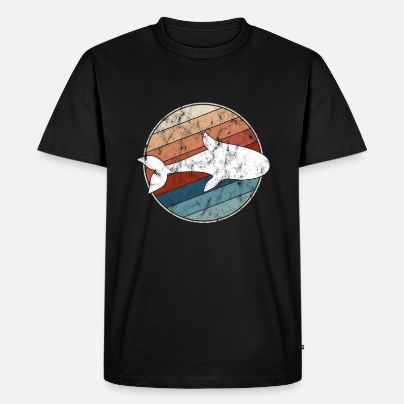 Fisch Retro - Männer Premium Bio T-Shirt - Schwarz
