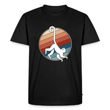 Singe Rétro - T-shirt Premium bio Homme - noir - Devant - Nico (187cm)
