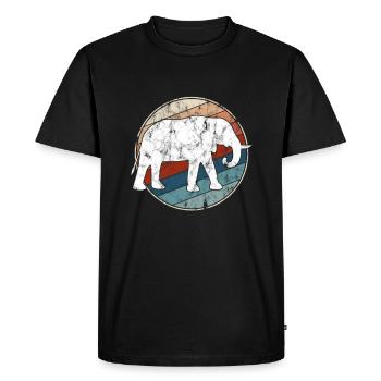 Elephant Retro - Men's Premium Organic T-Shirt - black - Front - Nico (187cm)