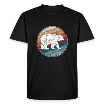 Bear Retro - Men's Premium Organic T-Shirt - black - Front - Nico (187cm)