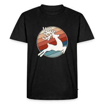 Moose Retro - T-shirt Premium bio Homme - noir - Devant - Nico (187cm)