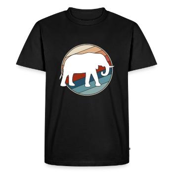 Elephant retro - Men's Premium Organic T-Shirt - black - Front - Nico (187cm)