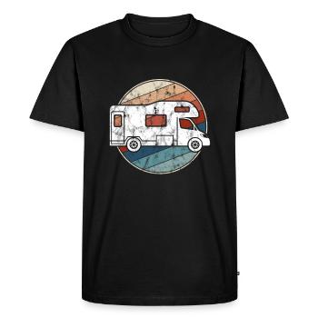 Camping Rétro - T-shirt Premium bio Homme - noir - Devant - Nico (187cm)
