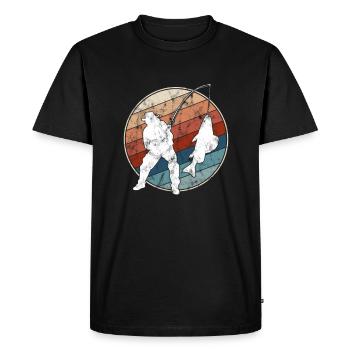 Pêche Rétro - T-shirt Premium bio Homme - noir - Devant - Nico (187cm)