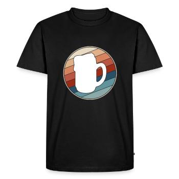 Beer Retro - Men's Premium Organic T-Shirt - black - Front - Nico (187cm)