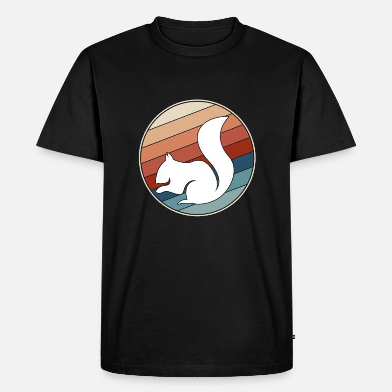 Eichhörnchen Retro - Männer Premium Bio T-Shirt - Schwarz