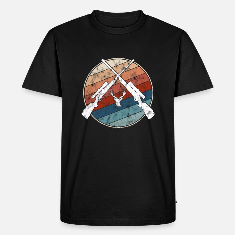 Jagen Retro - Männer Premium Bio T-Shirt - Schwarz
