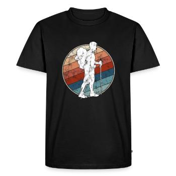 Randonnée Rétro - T-shirt Premium bio Homme - noir - Devant - Nico (187cm)