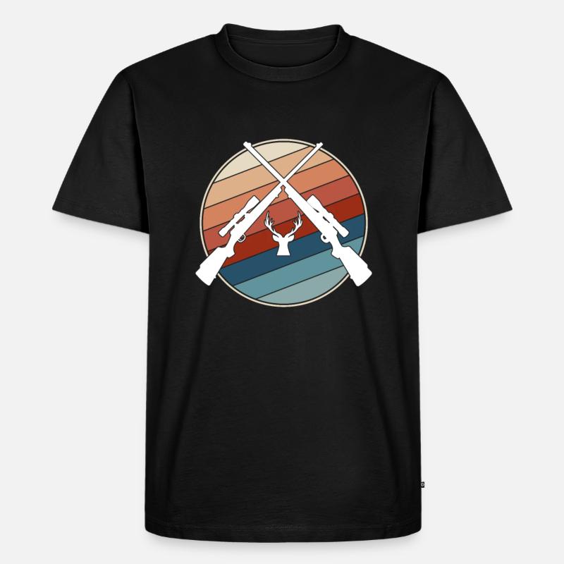Jagen Retro - Männer Premium Bio T-Shirt - Schwarz