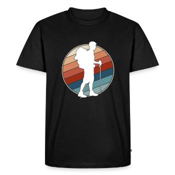 Randonnée Rétro - T-shirt Premium bio Homme - noir - Devant - Nico (187cm)