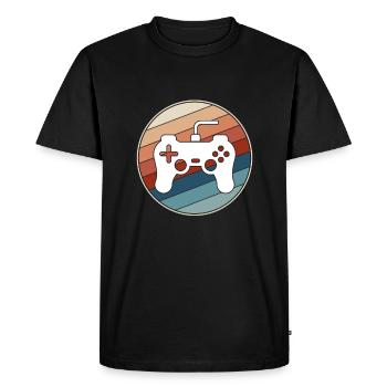 Gaming Retro - Men's Premium Organic T-Shirt - black - Front - Nico (187cm)