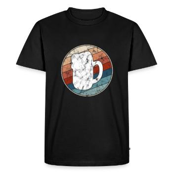 Beer Retro - Men's Premium Organic T-Shirt - black - Front - Nico (187cm)