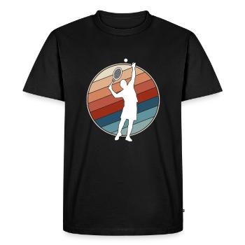 Tennis Rétro - T-shirt Premium bio Homme - noir - Devant - Nico (187cm)