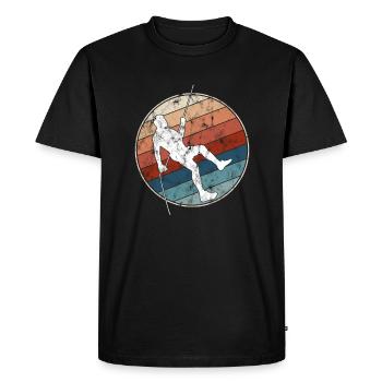 Climbing retro - Men's Premium Organic T-Shirt - black - Front - Nico (187cm)
