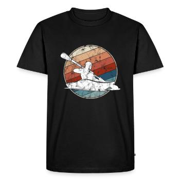 Canoe Retro - Men's Premium Organic T-Shirt - black - Front - Nico (187cm)