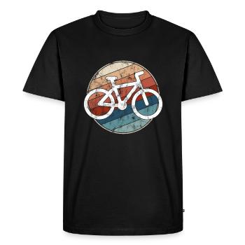 Bicycle Retro - Men's Premium Organic T-Shirt - black - Front - Nico (187cm)