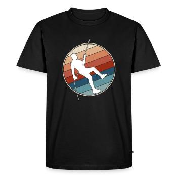 Climbing Retro - Men's Premium Organic T-Shirt - black - Front - Nico (187cm)
