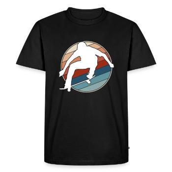 Patinage Rétro - T-shirt Premium bio Homme - noir - Devant - Nico (187cm)