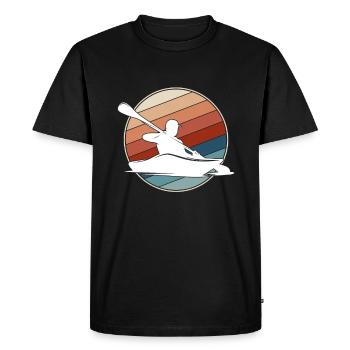 Canoe Retro - Men's Premium Organic T-Shirt - black - Front - Nico (187cm)