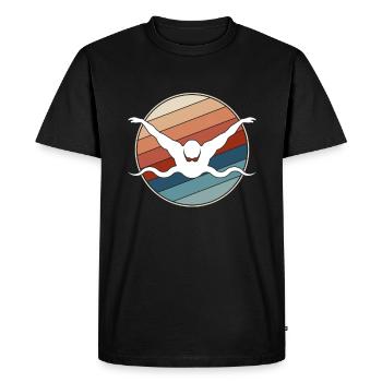 Natation Rétro - T-shirt Premium bio Homme - noir - Devant - Nico (187cm)