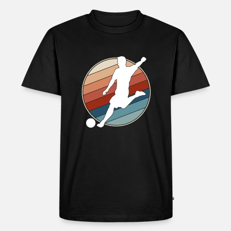 Fußball Retro - Männer Premium Bio T-Shirt - Schwarz