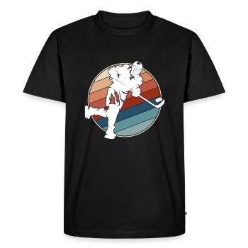 Hockey sur glace Rétro - T-shirt Premium bio Homme - noir - Devant - Nico (187cm)