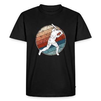 Baseball Retro - Men's Premium Organic T-Shirt - black - Front - Nico (187cm)