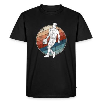 Basketball Retro - Men's Premium Organic T-Shirt - black - Front - Nico (187cm)