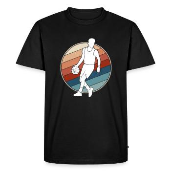 Basketball Retro - Men's Premium Organic T-Shirt - black - Front - Nico (187cm)