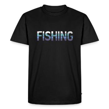 Angling - Men's Premium Organic T-Shirt - black - Front - Nico (187cm)