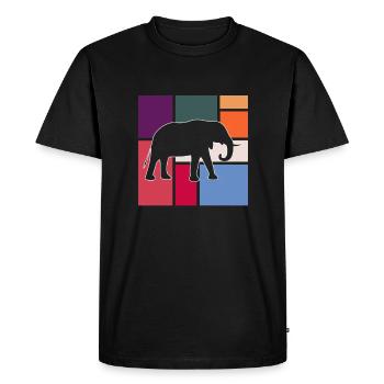 Éléphant - T-shirt Premium bio Homme - noir - Devant - Nico (187cm)